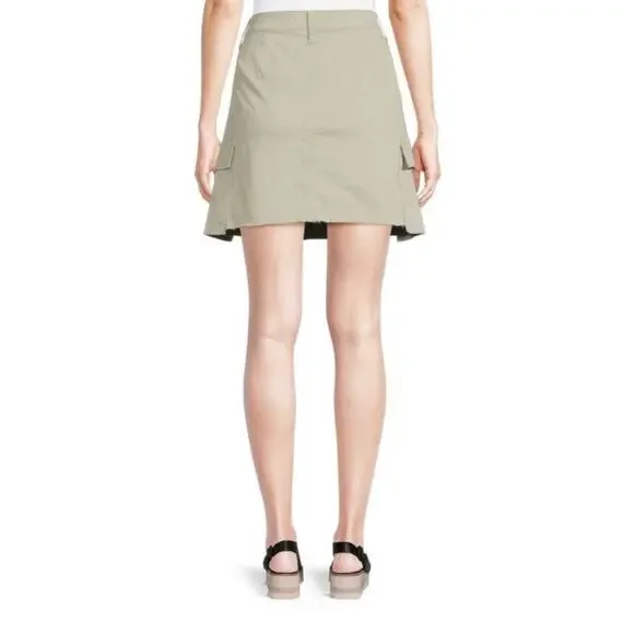 Joes Jeans Womens Size 24 Desert Sage Green Cargo Mini Skirt Raw Hem New - Picture 2 of 4